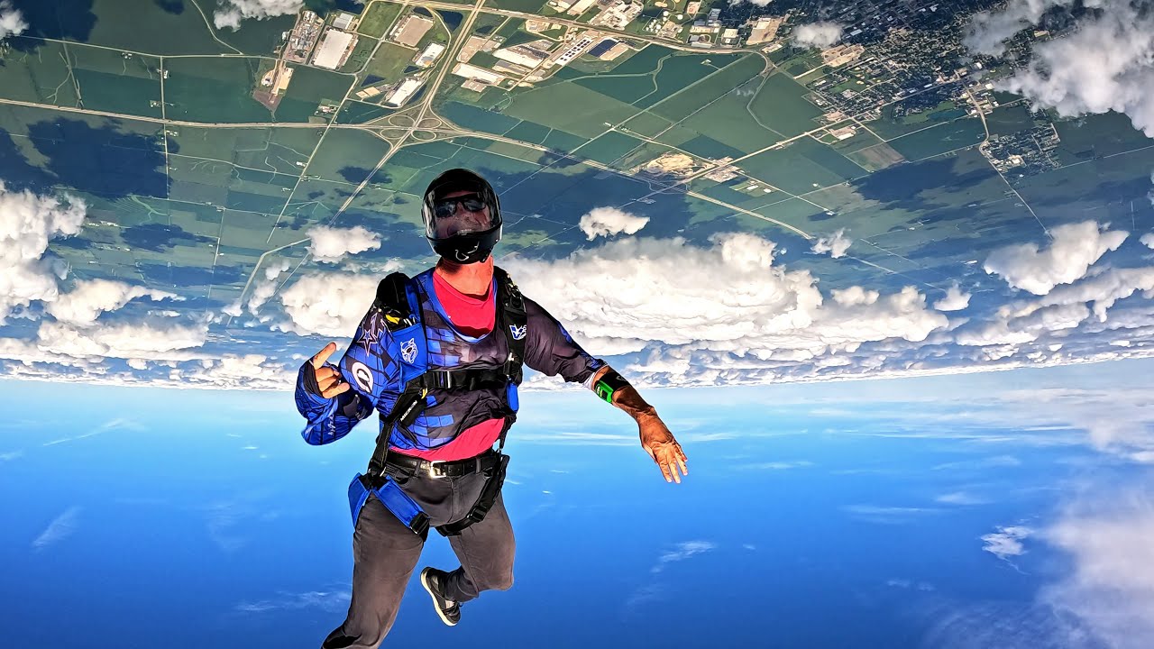 I mustache you for a jump! Skydiving Chicago Rochelle Illinois 2025 Freefall