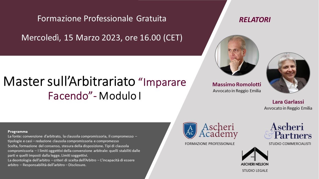 Master sull'Arbitrato 