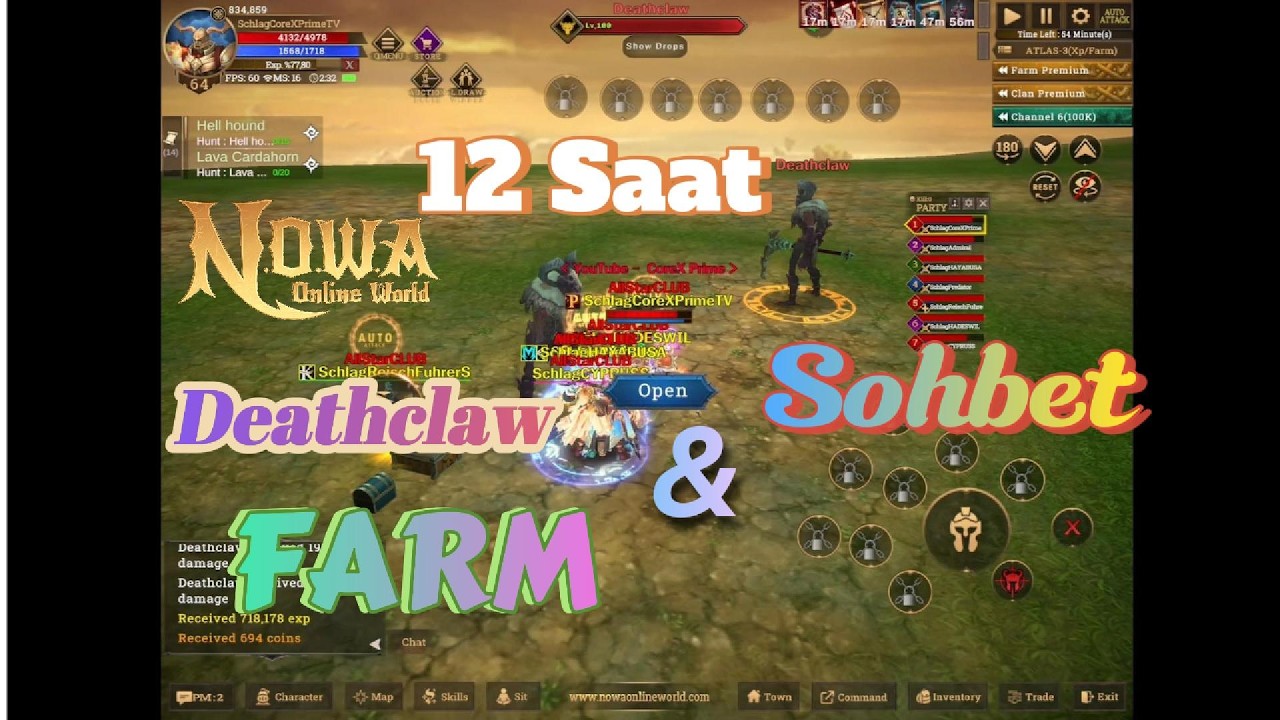 NoWa Online | ATLAS | Deathclaw 12 Saat Farm Attık | Eskileri Andık | Bol Sohbet