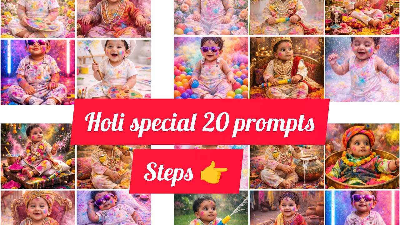 Viral Holi photoshoot prompt Gemini  chatgpt  trending reel prompt