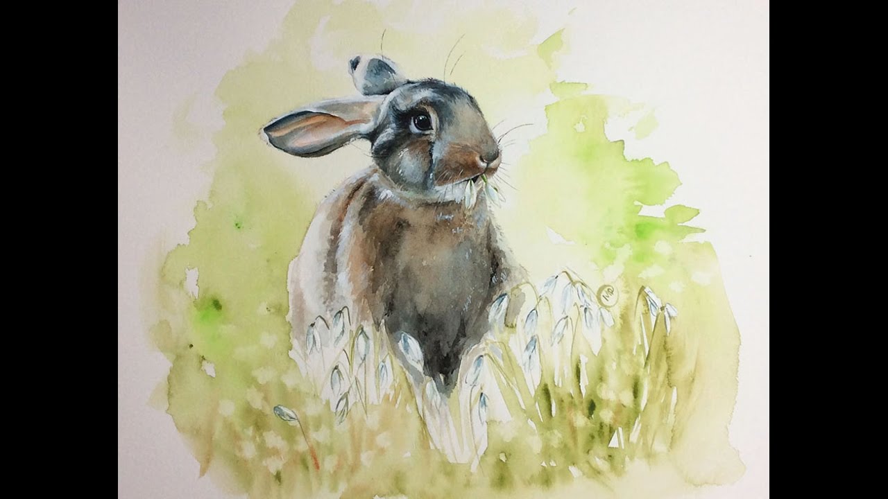 Watercolor Bunny Painting Demonstration
