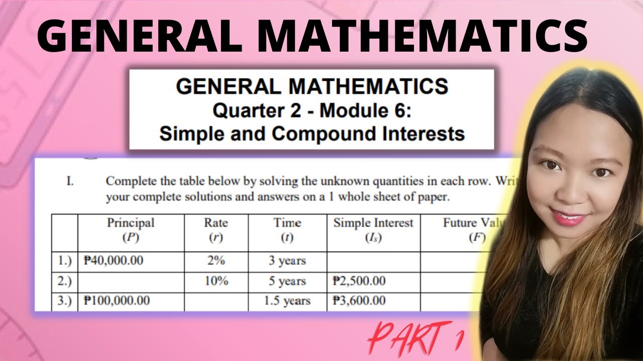 Simple Interest| General Math| PART 1|@LoveMATHTV