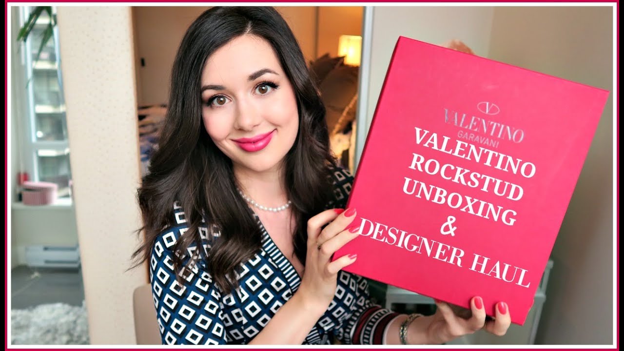 VALENTINO ROCKSTUD UNBOXING & DESIGNER HAUL