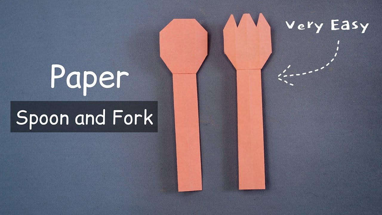 HOW TO MAKE A PAPER SPOON AND FORK | VERY EASY PAPER SPOON AND FORK
