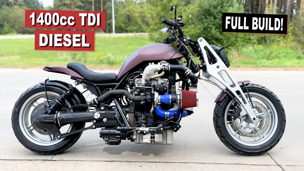 FULL BUILD 1.4 TDI DIESEL MOTORCYCLE. From START to FINISH! 2 years in 80 minutes