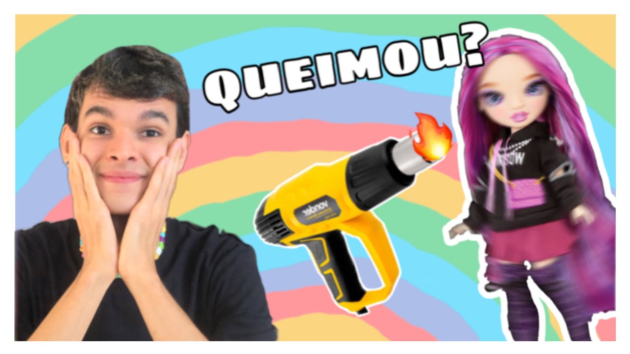 USEI SOPRADOR TÉRMICO NAS BONECAS DA PROMOÇÃO | como ondular cabelo de rainbow high