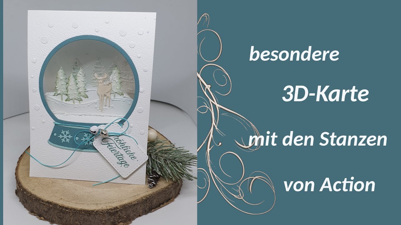 Besondere 3D-Karte mit den Weihnachts-Stanzen von Action