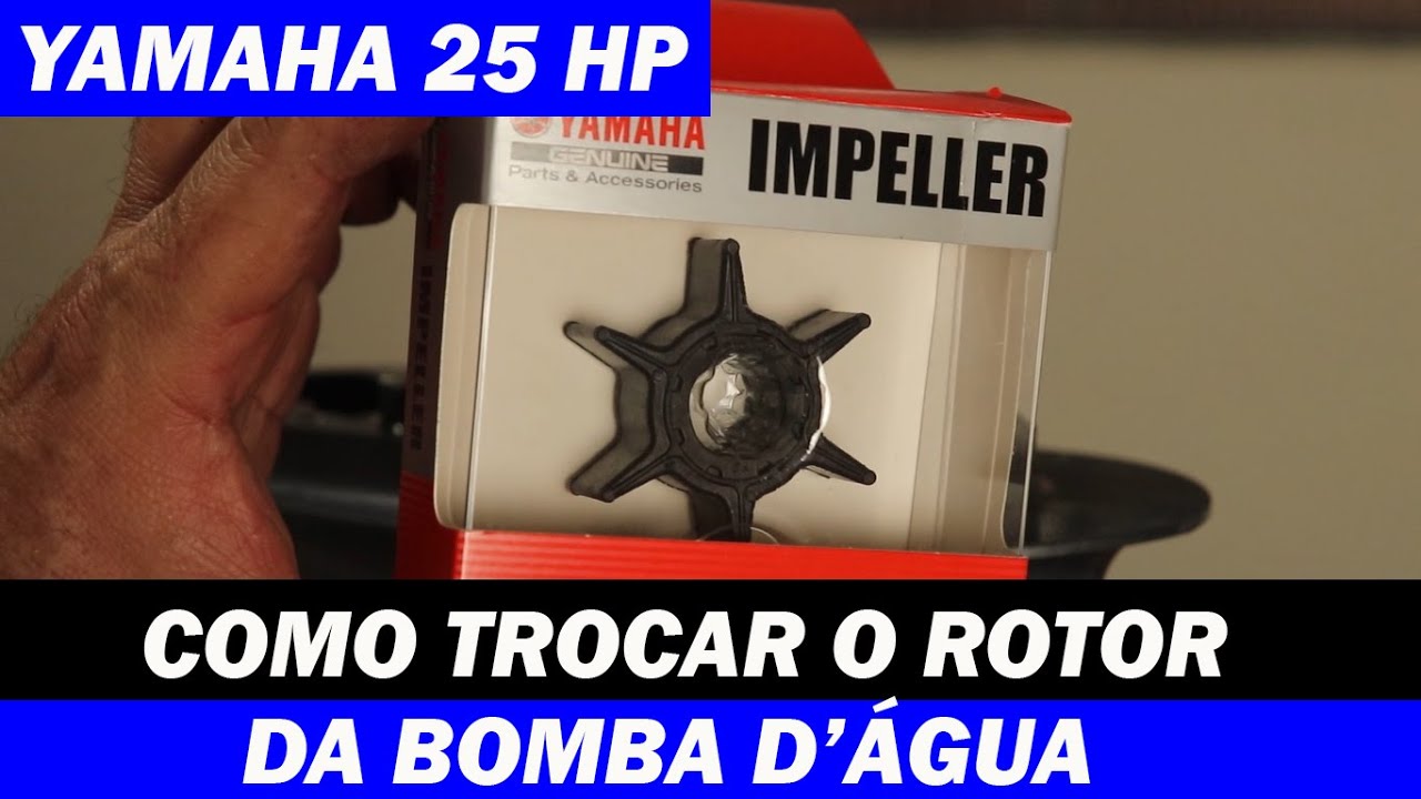 Como trocar o ROTOR da BOMBA D'ÁGUA do motor Yamaha 25 hp - How to replace a water pump impeller
