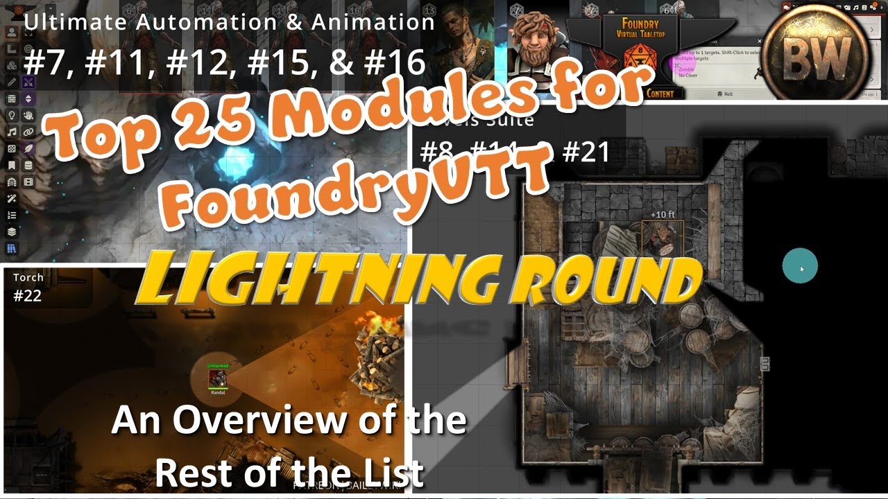 #FoundryVTT Top 25 Most Popular Modules: Lightning Round -  Rundown of what most GMs are running