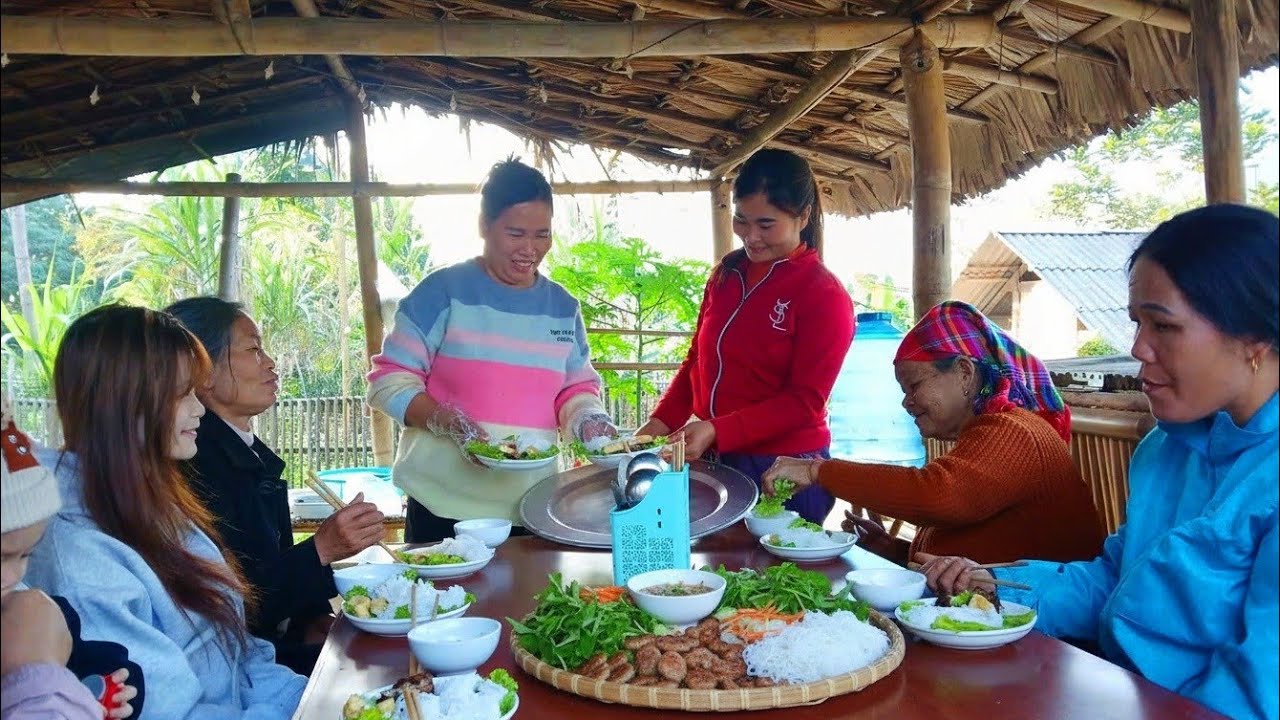 To earn more money to build a new house: DAN makes super delicious BUN CHA to sell.