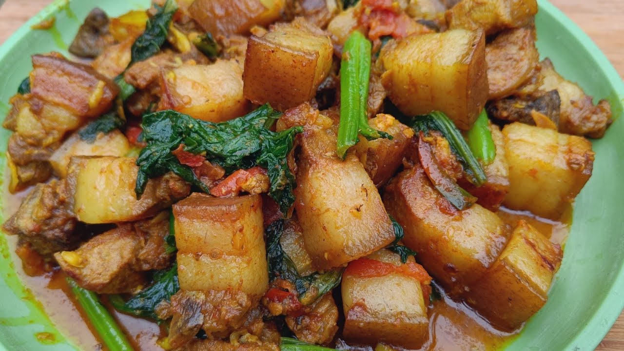 Pork with Mustard Leaves | Pork Cook with Mustard Greens | Pork recipe |