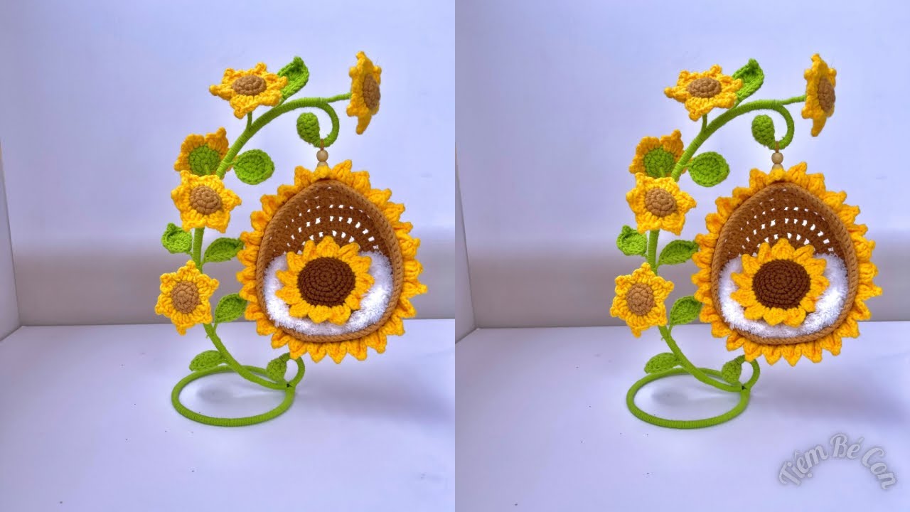 Crochet sunflower swing | Hướng dẫn móc xích đu hoa hướng dương
