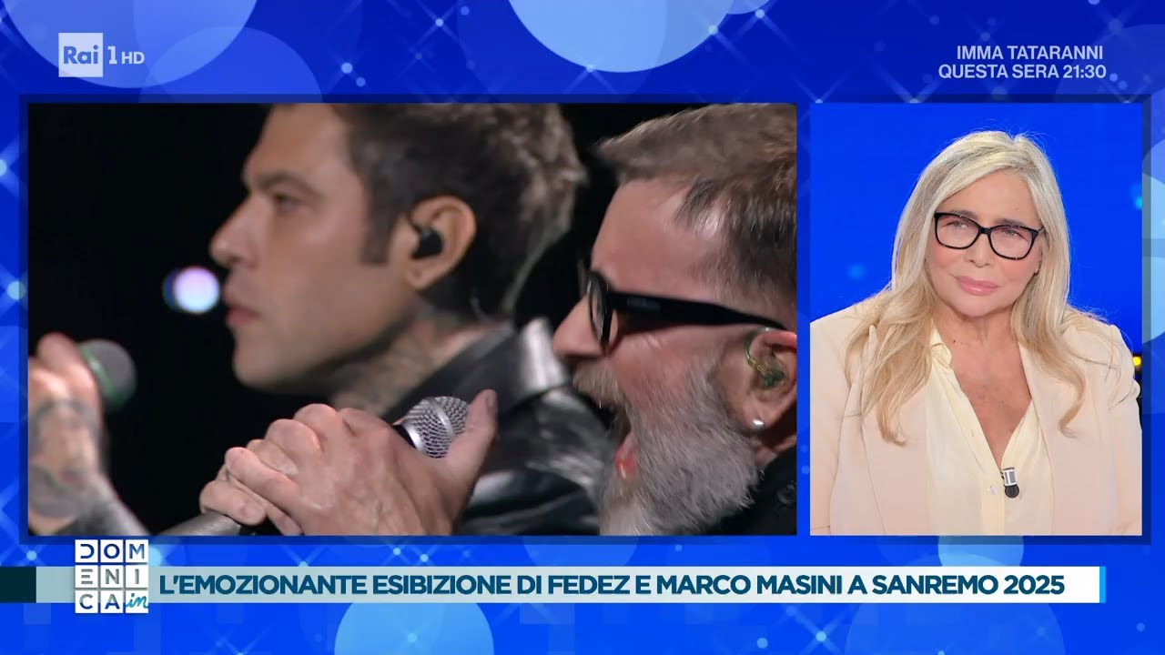 Marco Masini e Fedez, il loro duetto a Sanremo 2025 - Domenica In 23/02/2025