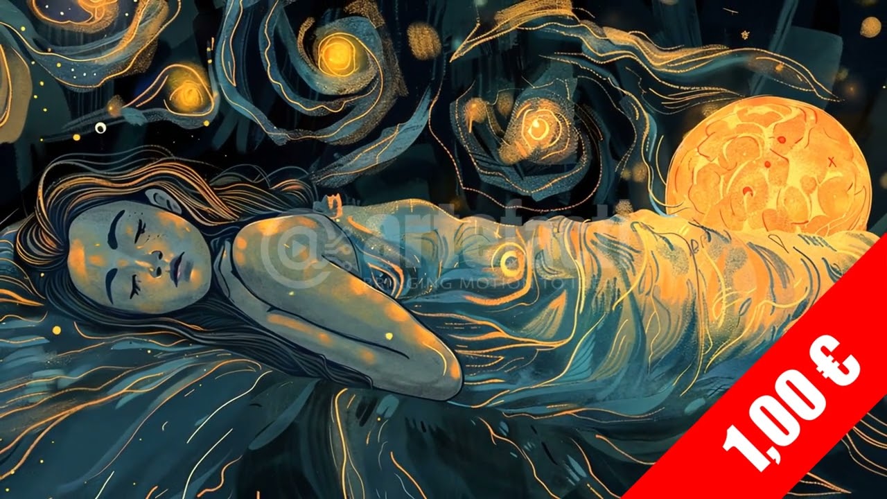 Starry Night Lullaby — Painterly Moon Sleep HD Footage