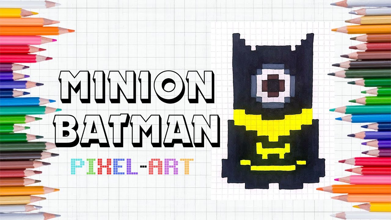 Como Dibujar a Minion Batman en Pixel Art - How To Draw Minion Batman #pixelart #minions #batman
