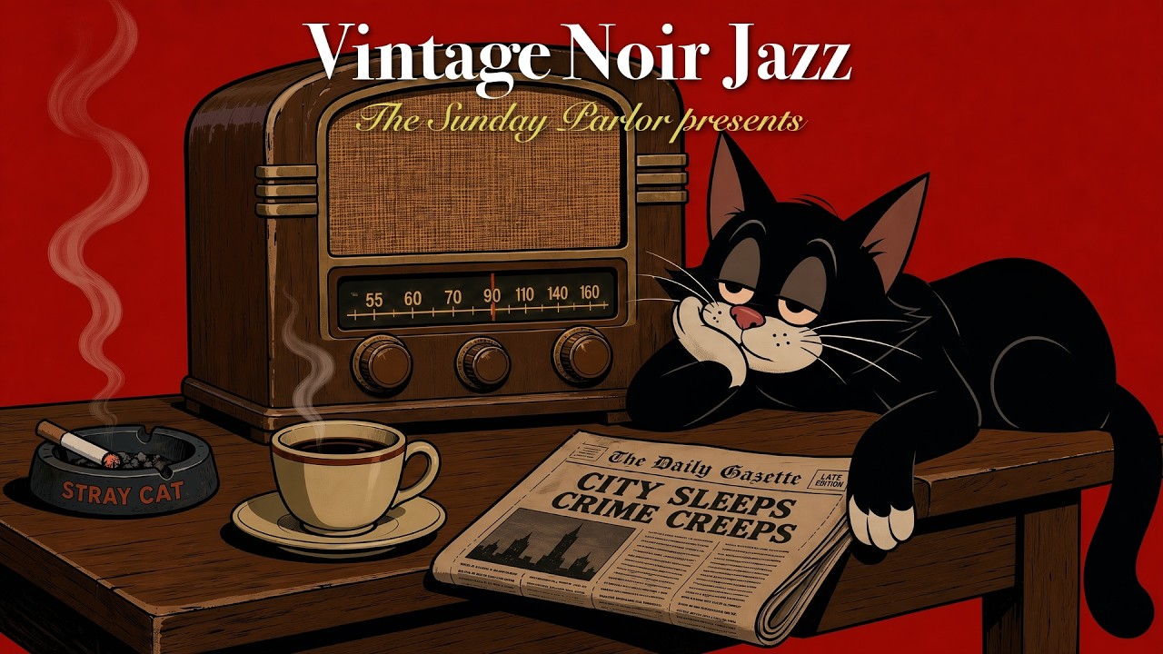 🔴 24/7 Vintage Noir Jazz Radio &ndash; Slow 1940s Jazz & Vinyl Music for Coffee, Reading & Relaxation