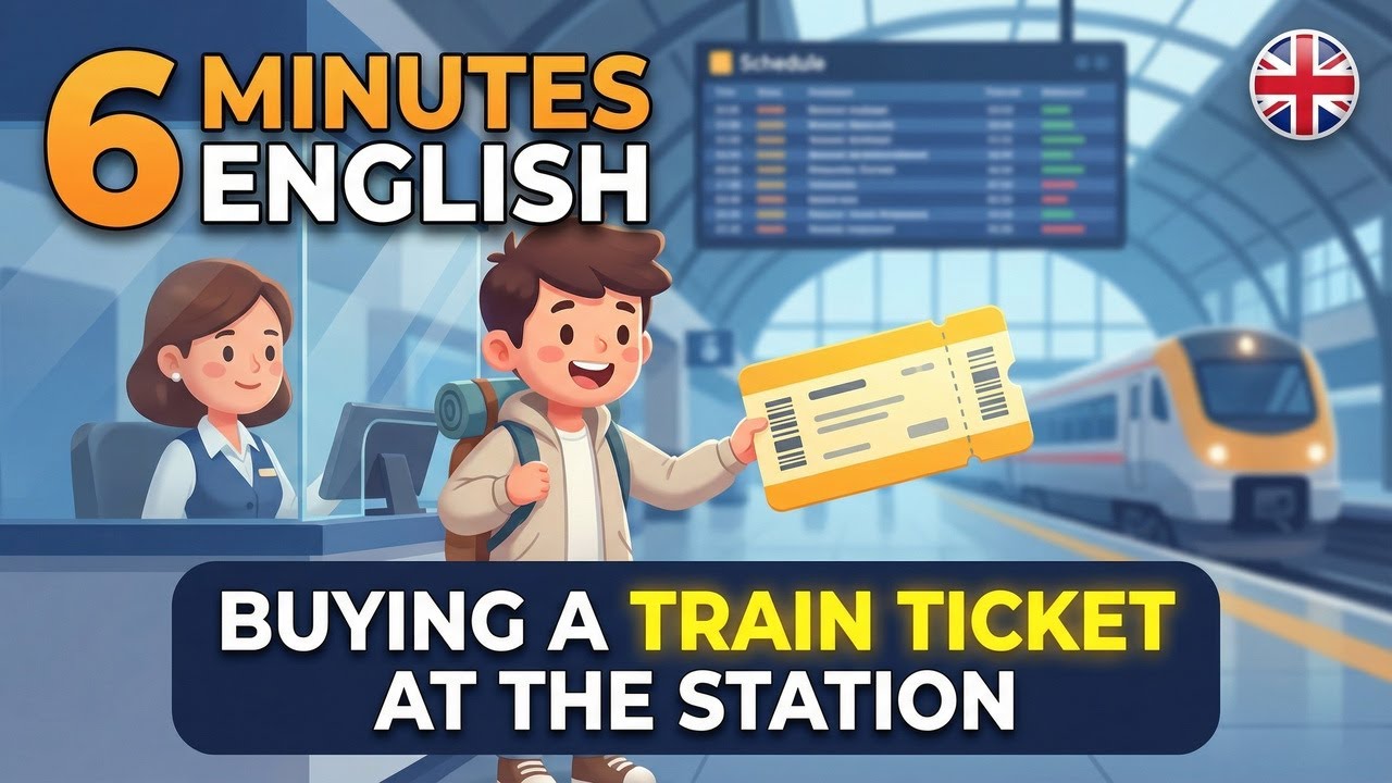 6 Minutes English Podcast: Buying a train ticket at the station