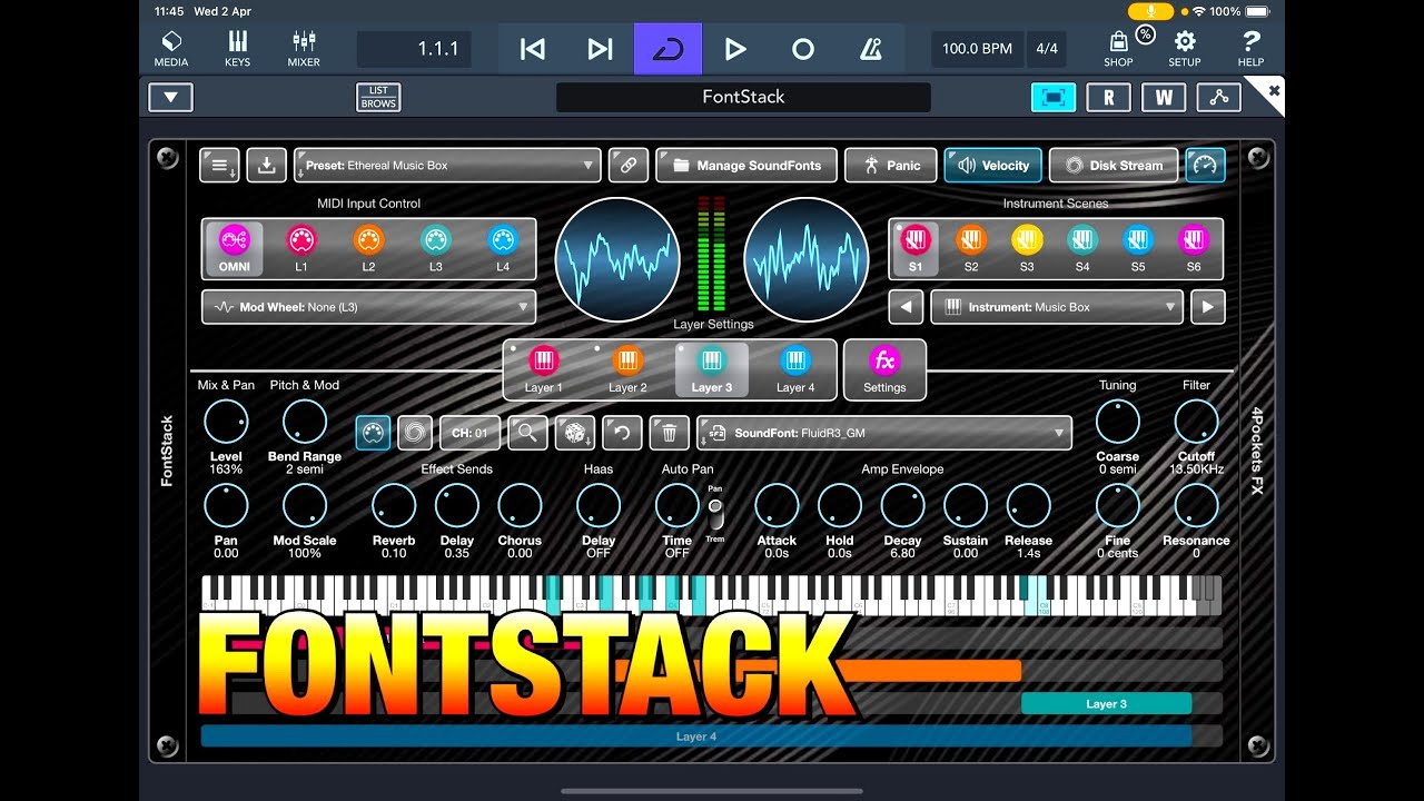 FontStack - Multi Layer SoundFont Player by 4Pockets - Walkthrough & Demo for the iPad