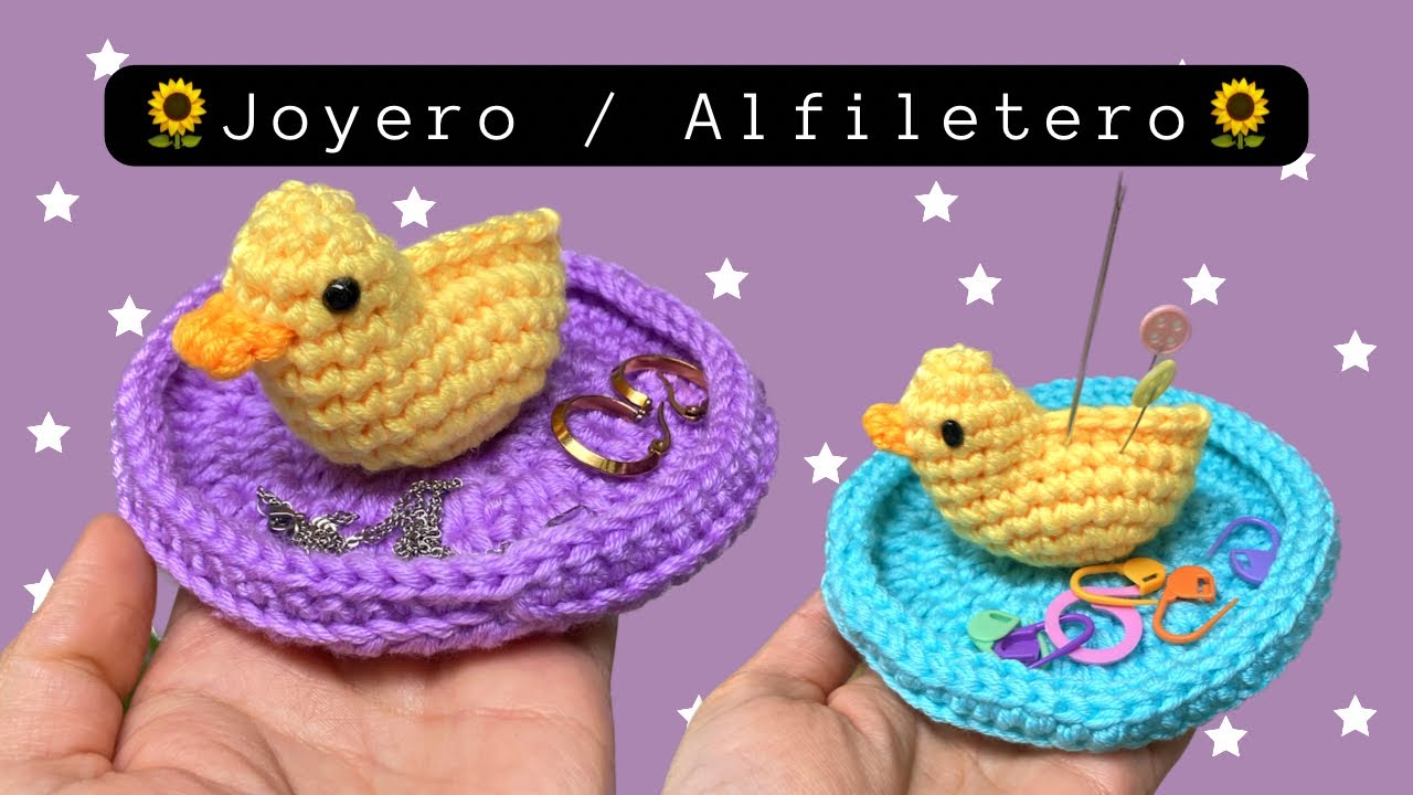 Joyero crochet/ alfileterode pato en crochet