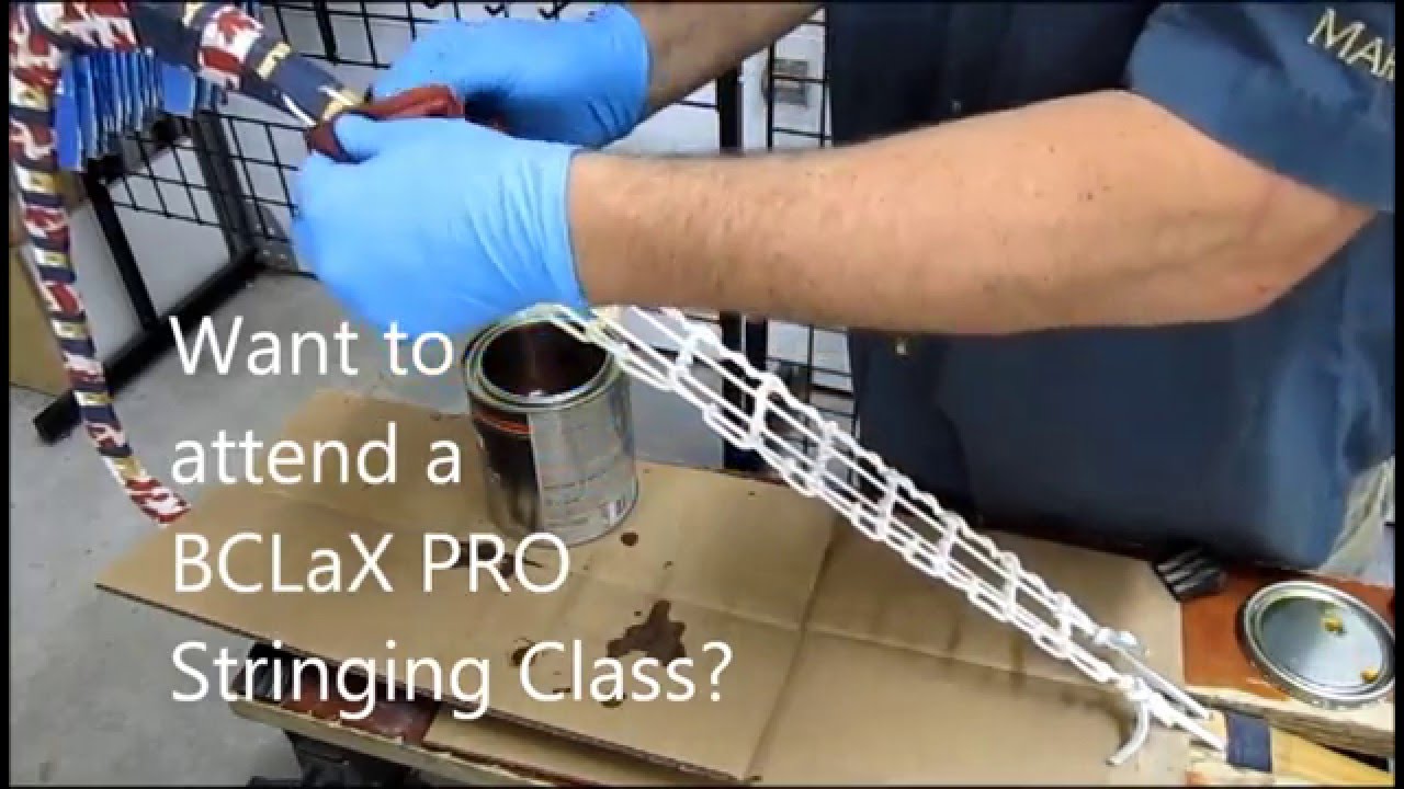 Marc Leveille inventor of WaX Lacrosse mesh shows how to make a Catgut for a Wood stick; contest 2 w