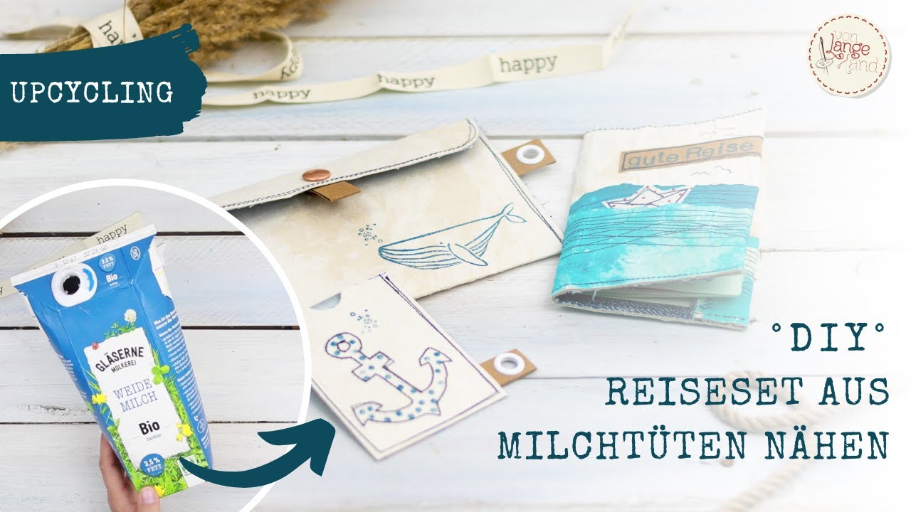 Milcht&uuml;ten Upcycling Idee: So n&auml;hst Du ein M&auml;ppchen-Set f&uuml;r die Reiseunterlagen