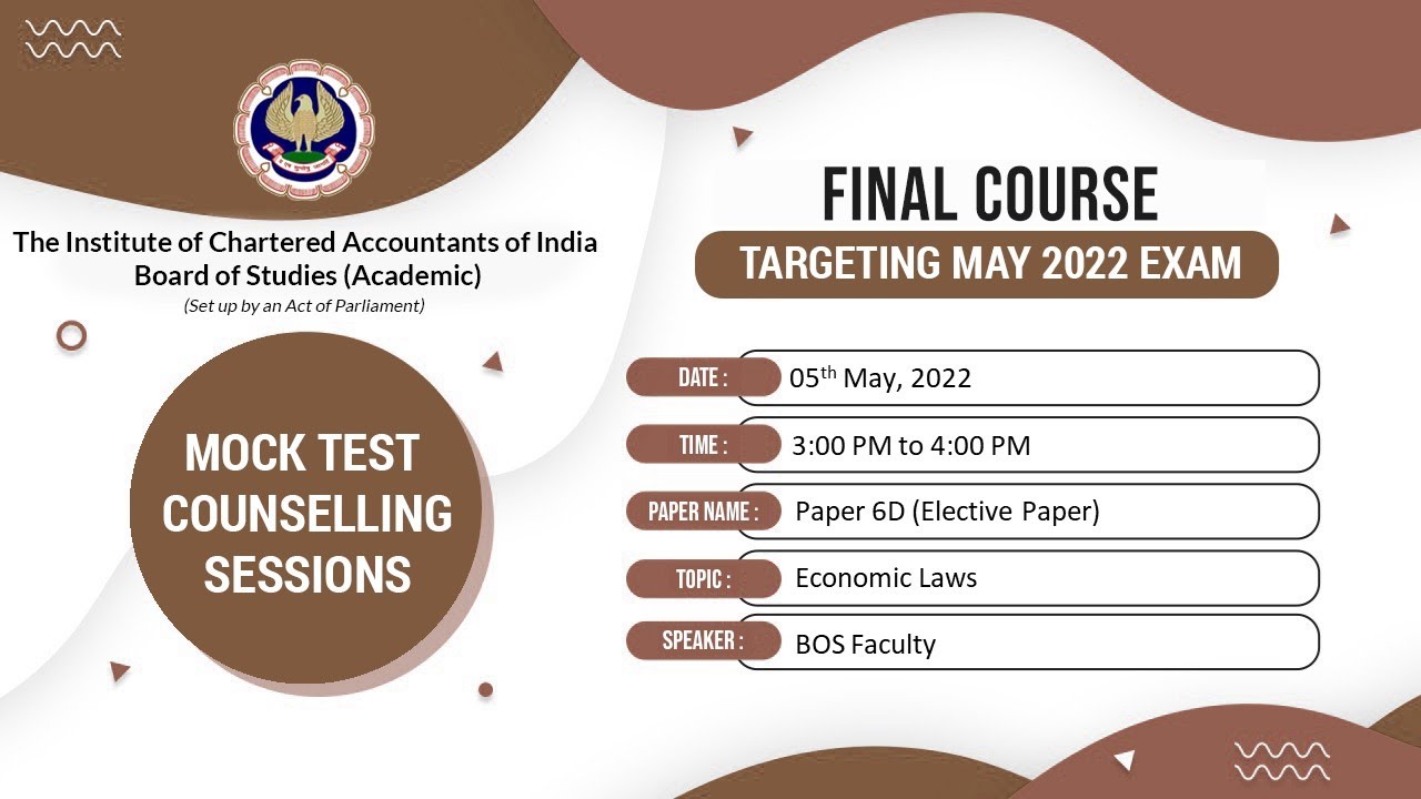 Final Paper 6D: Economic Laws (Elective Paper) | MTP Counselling Session | Session 3 | 05 May, 2022