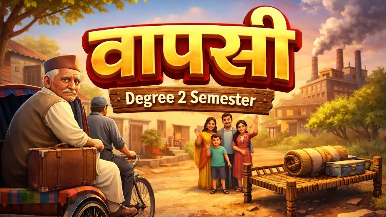 वापसी उषा प्रियंवदा|Vapsi Usha Priyamvada Degree 1st year(II semester)Animated Video|FullExplanation