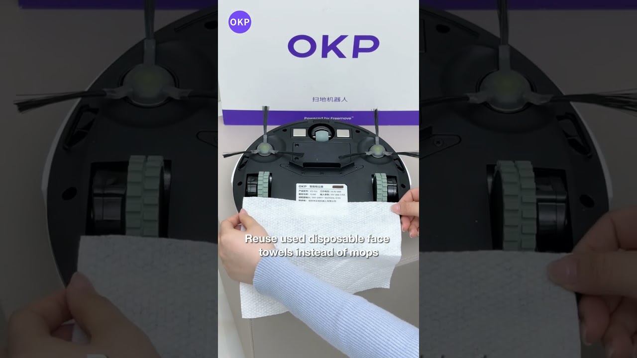The OKP Robot Vacuum’s sensors and mopping technology make cleaning efficient and thorough. 🤖🔧