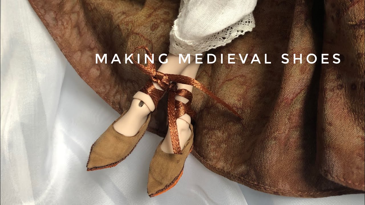 making medieval shoes for 1/6 doll , Julia - Cinderella, Blythe, Azone