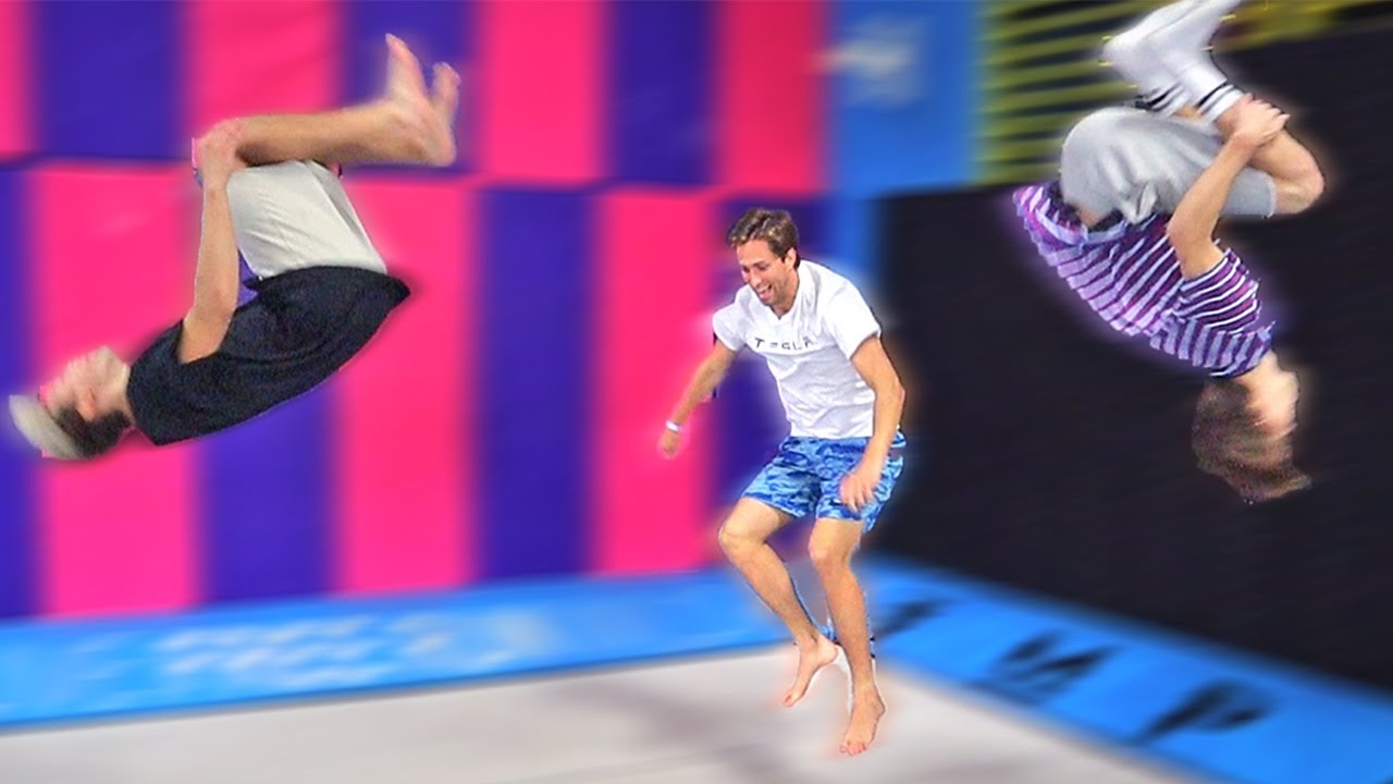 Last To Stop Flipping Wins! *Super Trampoline*