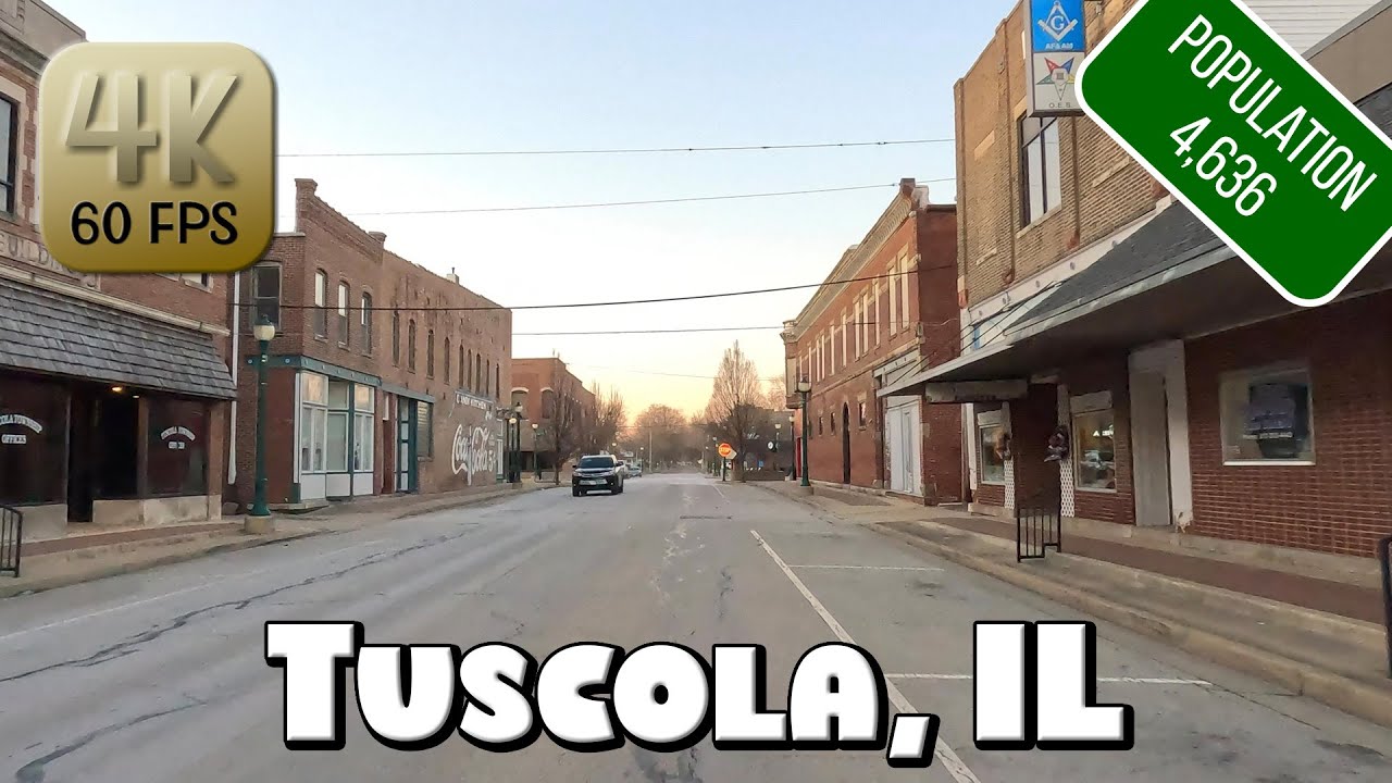 Driving Around Small Town Tuscola, IL in 4k Video