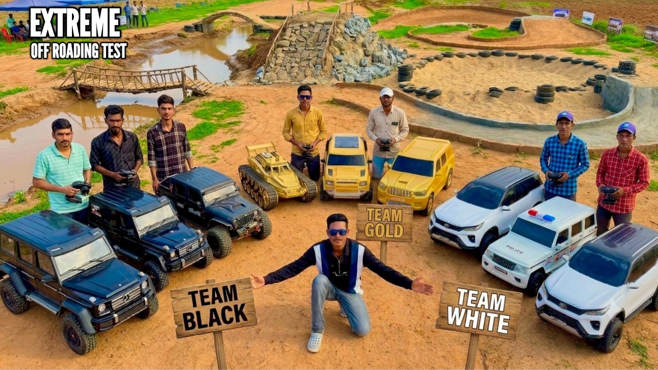 RC Gold Rush Cars vs Black Vs White Monster Cars Canal Track &ndash; Chatpat toy tv