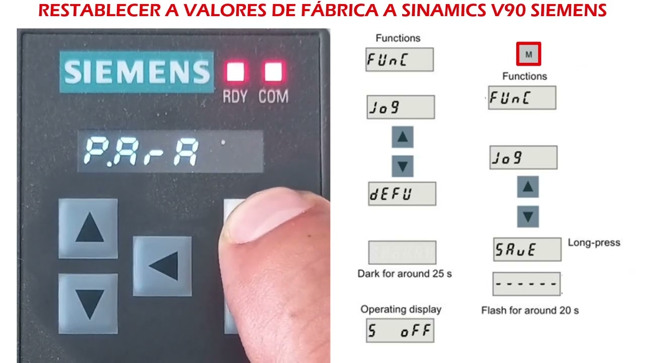 Práctica 2.2 Restablecer a valores de Fábrica Servodrive SINAMIS V90 SIEMENS