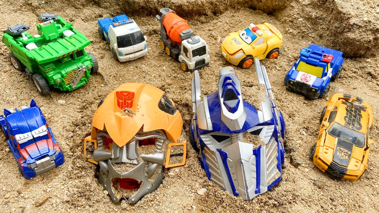 Temukan Mobil Mainan Excavator Besar, Optimus Prime Truk dan Bumblebee | Transformers Stop Motion