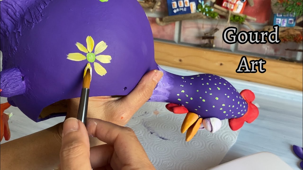 How I Made Gourd Chicken ? - Amazing Gourd Craft Diy Idea