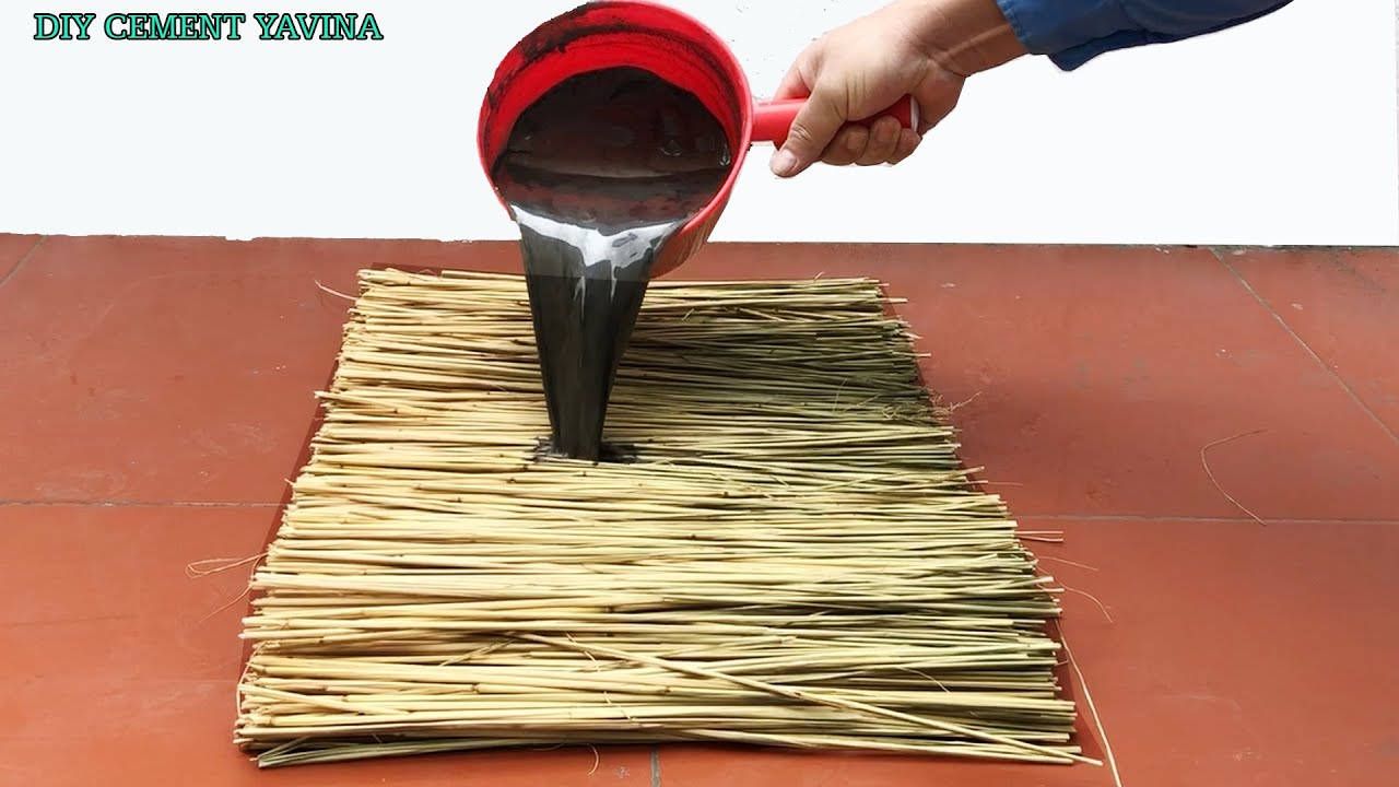 Oryza glaberrima/using straw- ideas to surprise make a beautiful flower pot to decorate your garden