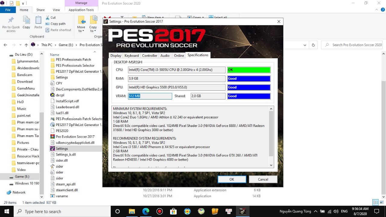 PES 2017 fix Vram (512MB) (NEW) on Intel HD Graphics series + Optimize Windows 10 for gaming, works