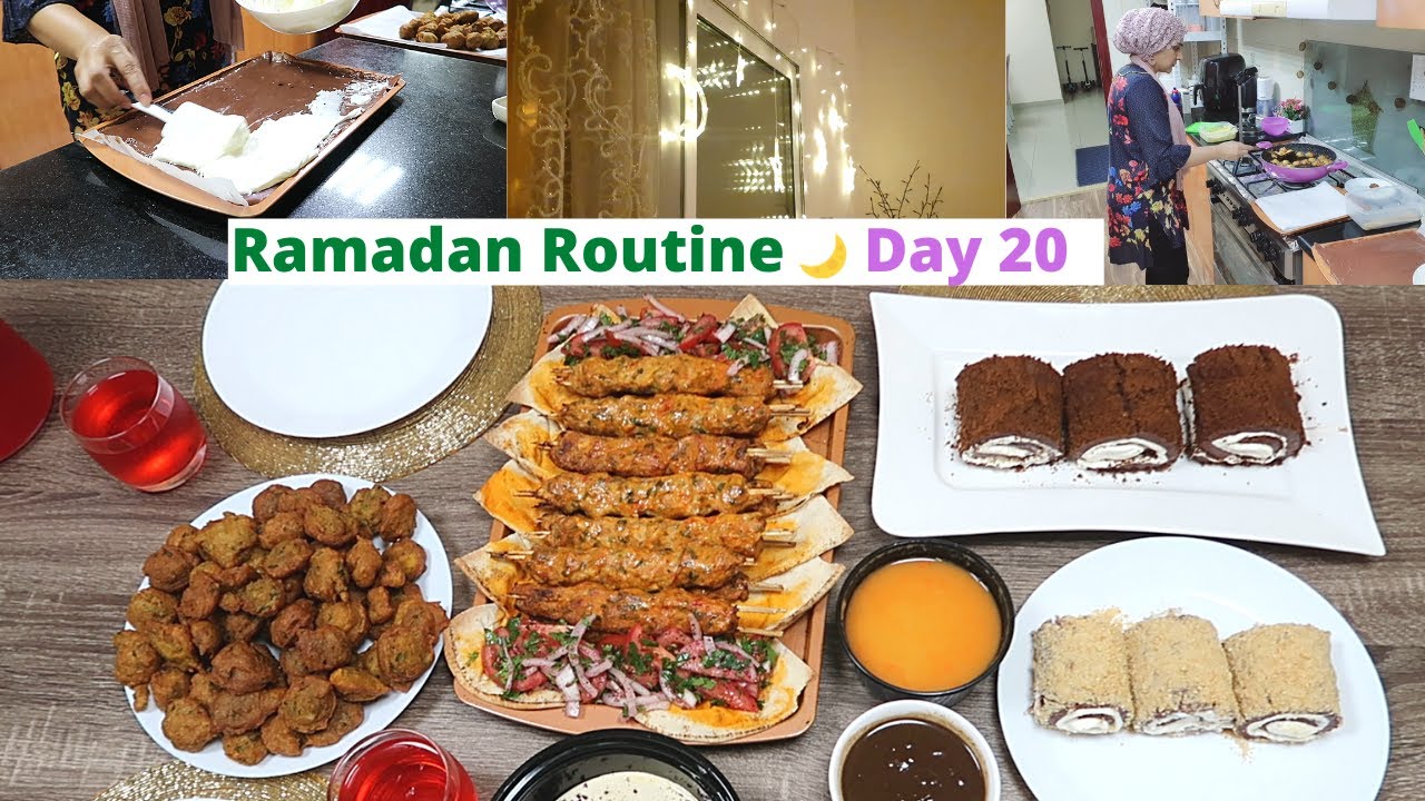 Sirf ek ghantay mein table saja di 🥰️Chana dal pakora, Chocolate Pudding Roll, Syrian Chicken kebabs