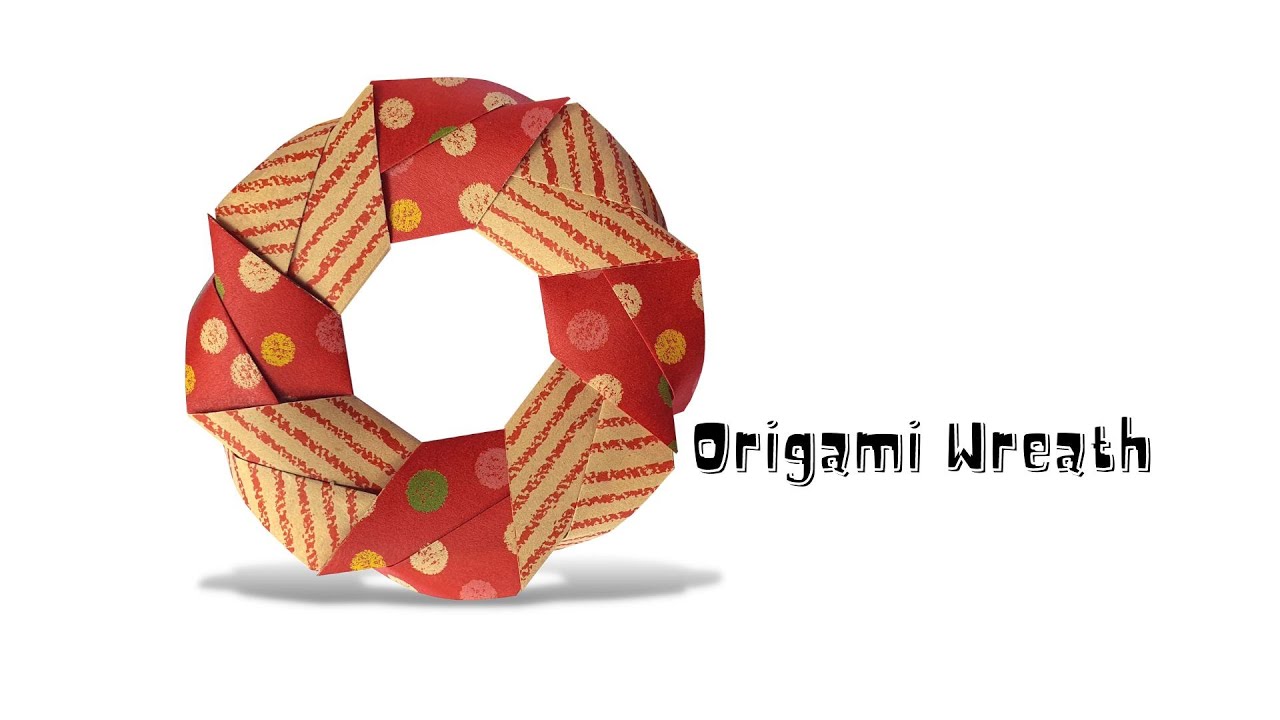 Easy Origami Wreath Tutorial- Easy origami for beginner- Easy paper craft for kid- Christmas Craft