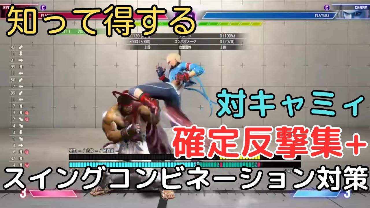 【スト6】対キャミィ 確定反撃集+スイングコンビネーション対策など 自キャラリュウでの反撃
