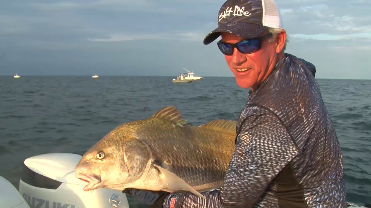 Fishing for big black drum in Fernandina Beach