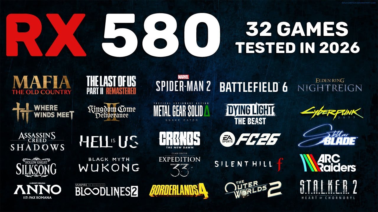 RX 580 4GB in 2026 - Test in 32 Games
