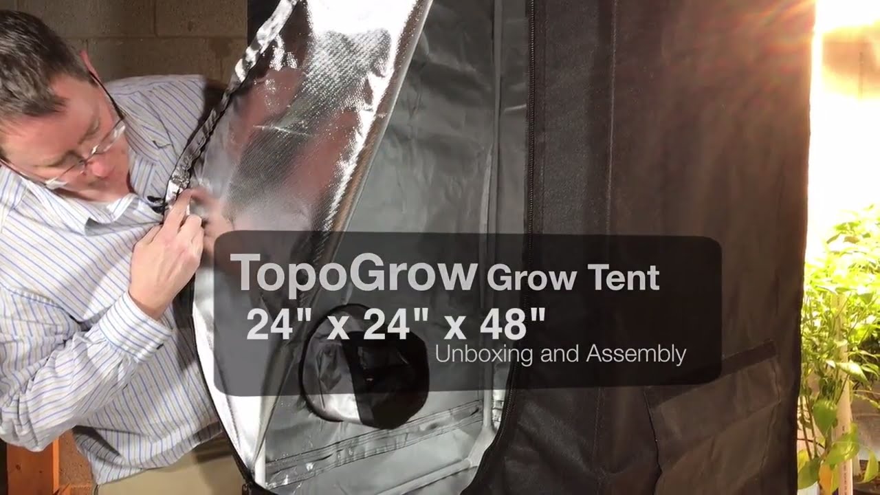 Распаковка и сборка гроубокса TopoGrow размером 24x24x48 дюймов