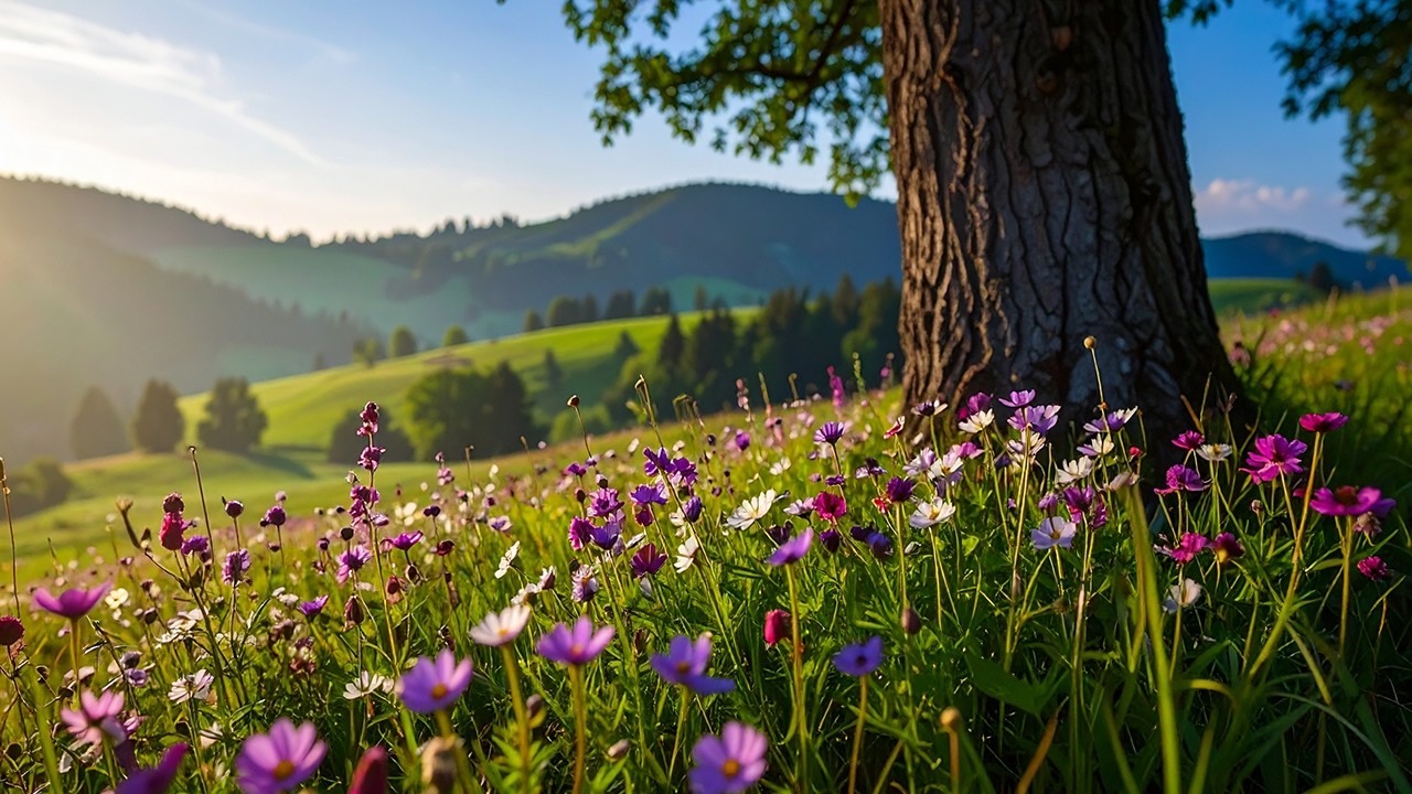 Spring Morning Meadow Ambience | Beautiful Birdsong & Healing Nature Sounds [4K]