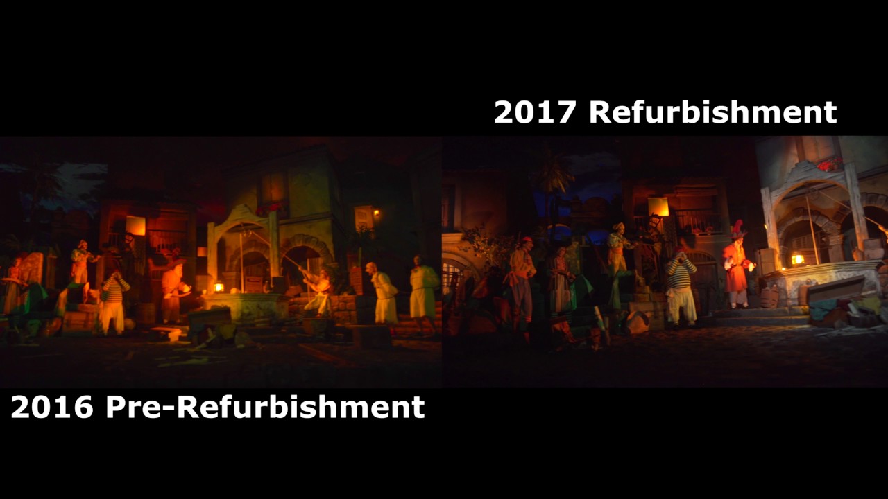 [Old vs New] Pirates of the Caribbean Ride 2016 vs 2017 (Refurbishment vs Pre-Refurbishment)