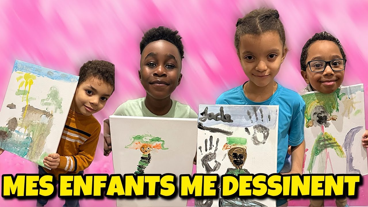 MES ENFANTS ME DESSINE AVEC DE LA PEINTURE