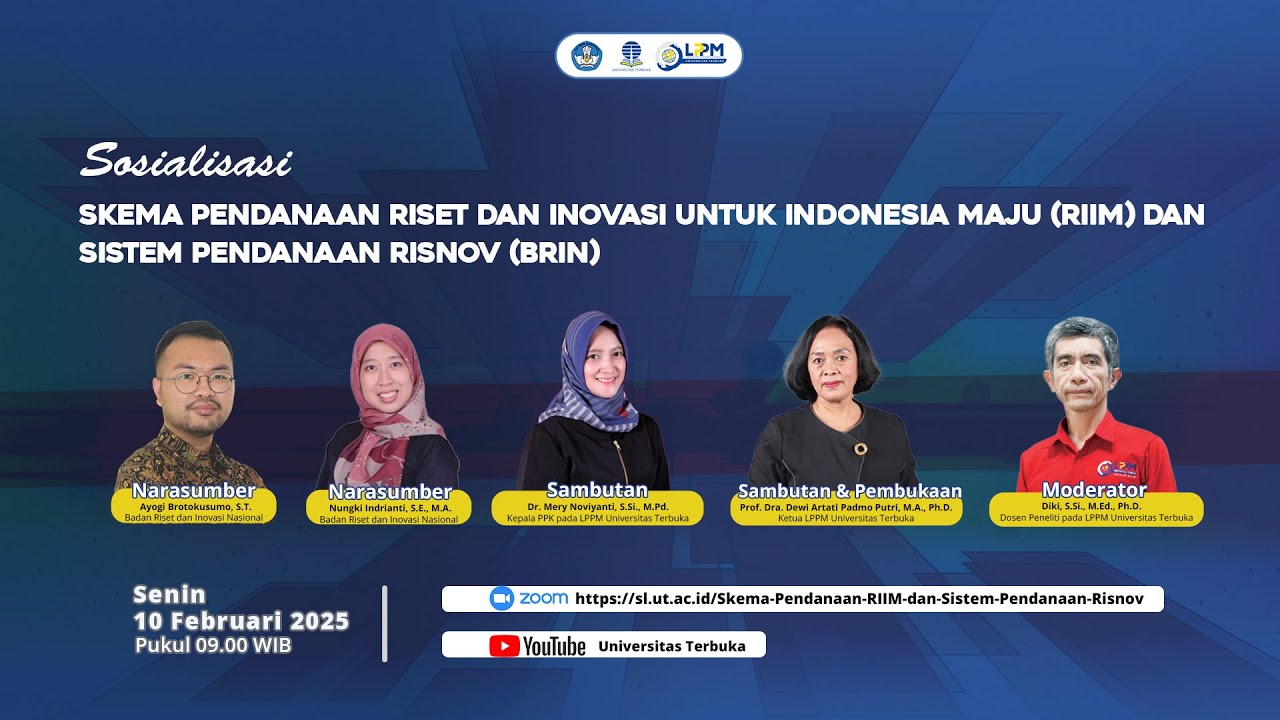 Sosialisasi Skema Pendanaan  RIIM dan Sistem Pendanaan Riset dan Inovasi (BRIN)