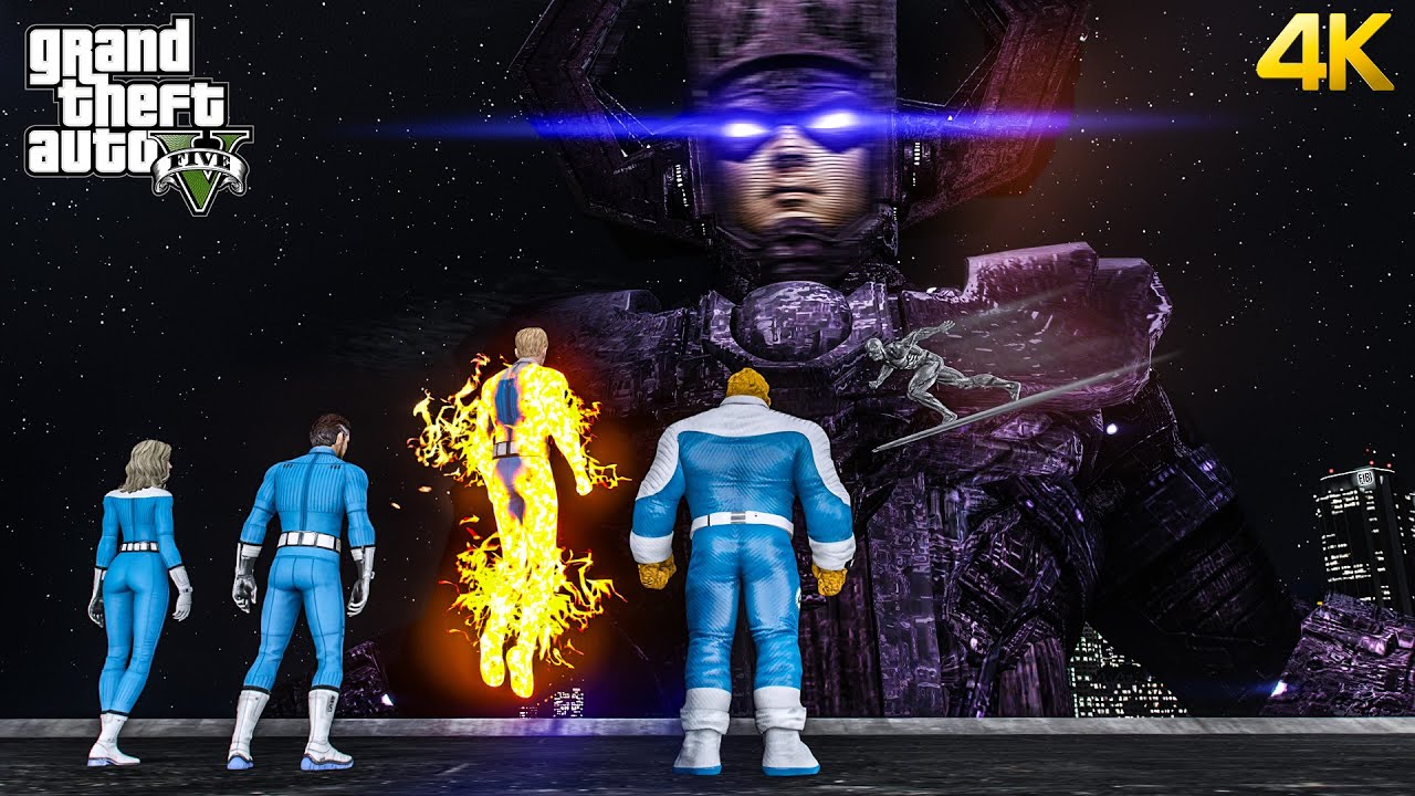 GTA 5 - Fantastic Four VS Silver Surfer & Galactus