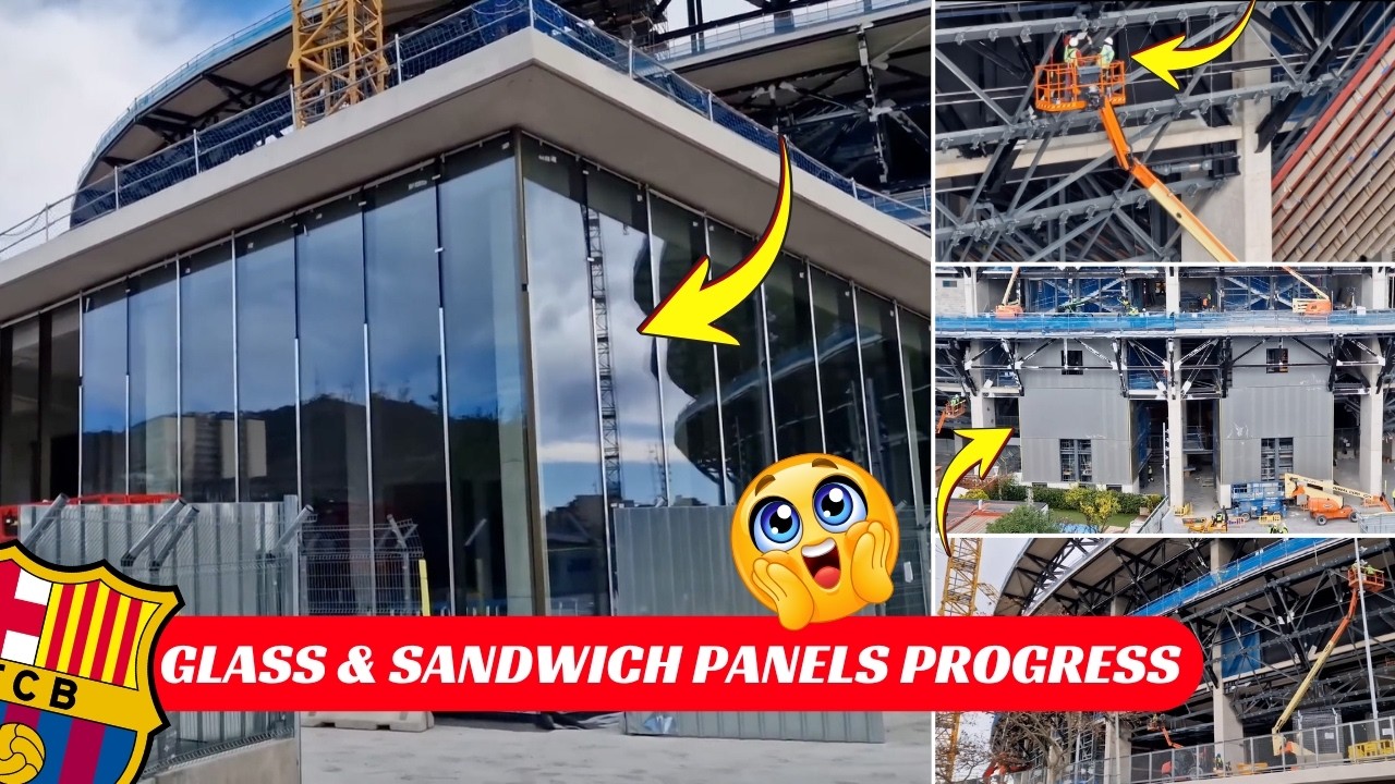 Major Progress at Spotify Camp Nou! Glass Installed, 5th Compression Ring Pillar Staged!