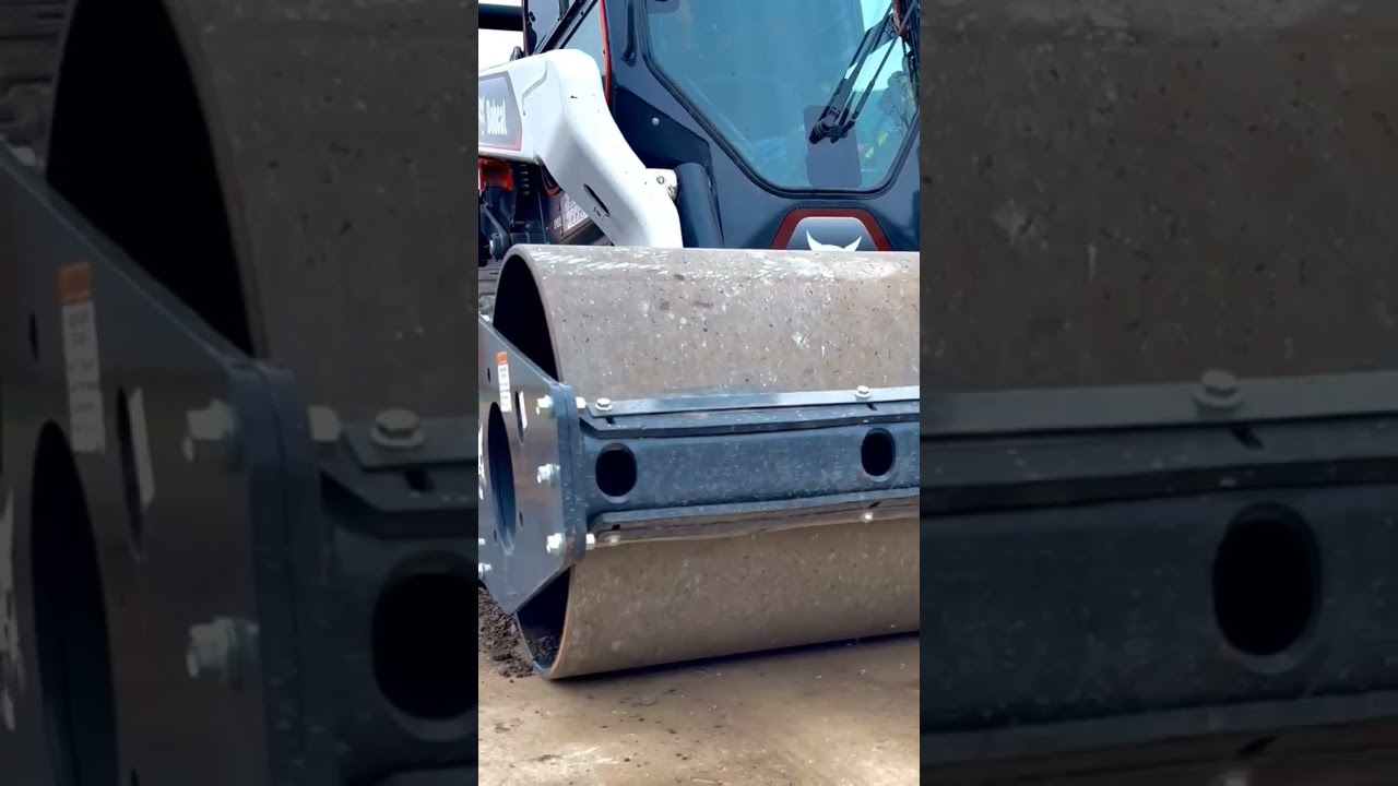 BOBCAT VIBRATORY COMPACTION ROLLER BEFORE AND AFTER ON THE T-76 PLATINUM SKIDSTEER